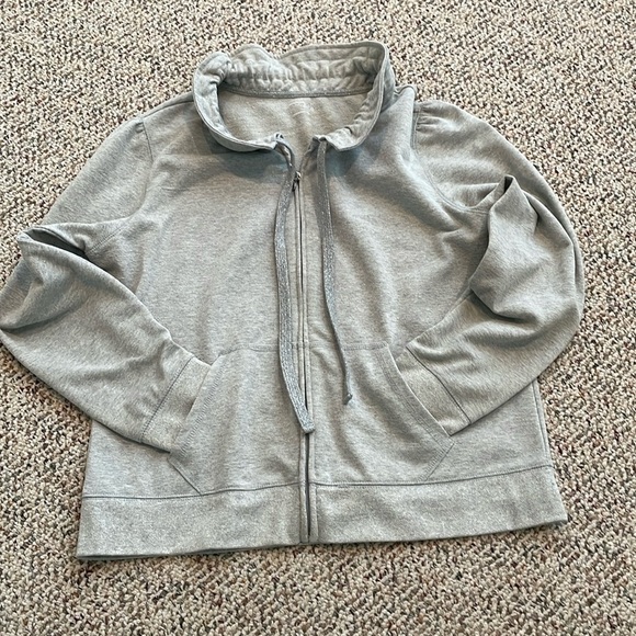 Gray L/S Sparkly Zip Up - Picture 1 of 5